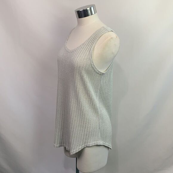 CACHE silver shimmer knit shell - Picture 4 of 7